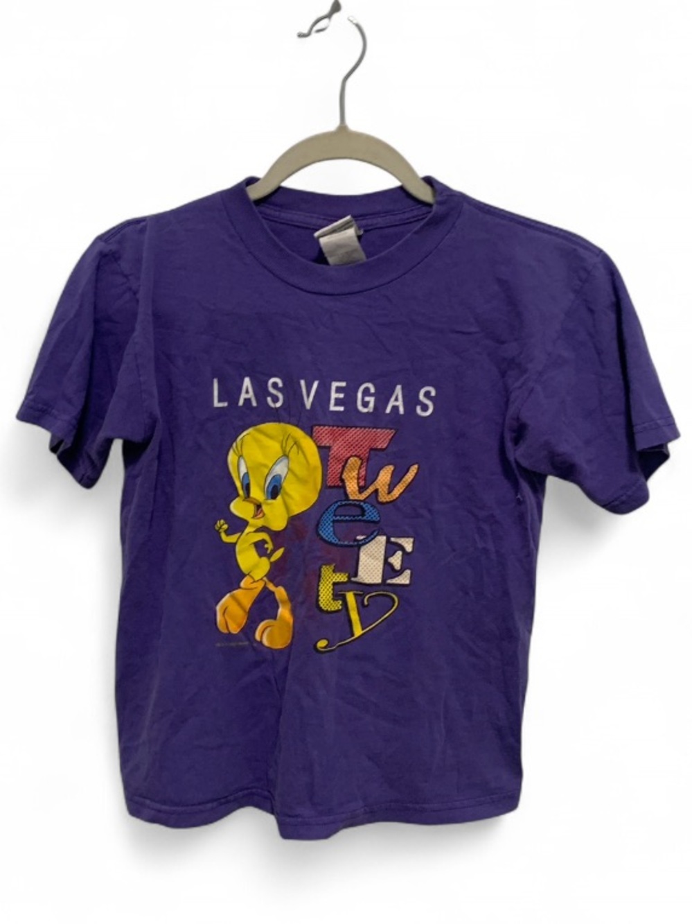 Vintage Looney Tunes Purple Tweety Las Vegas Graphic Short Sleeve Tee